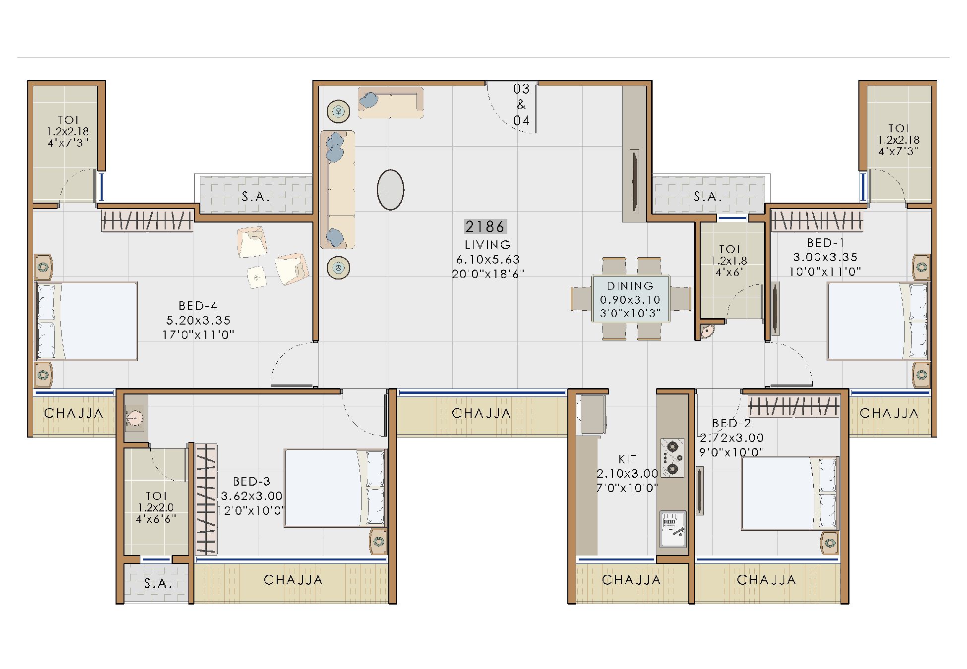 Estella 4 BHK